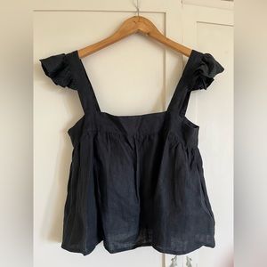 Black Linen LJC Designs top